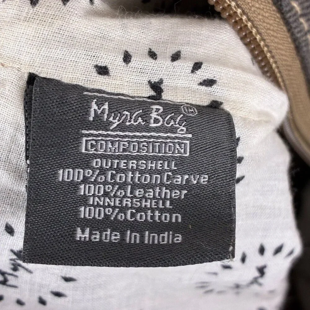 Myra Identity Crossbody Bag -Brown Gray Woven Cotton Geometric Boho Western